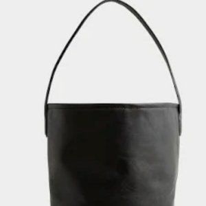 J Crew Berkeley Bucket Bag (Leather, Black)